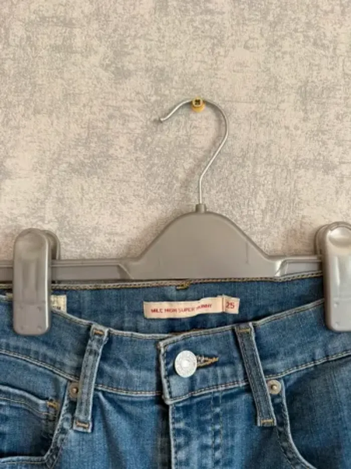 jean bleu foncé levi’s high super skinny taille haute taille 36 - photo numéro 2