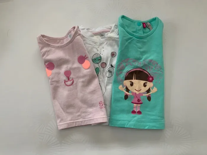 Lot fille de 3 t-shirts manches longues 6m