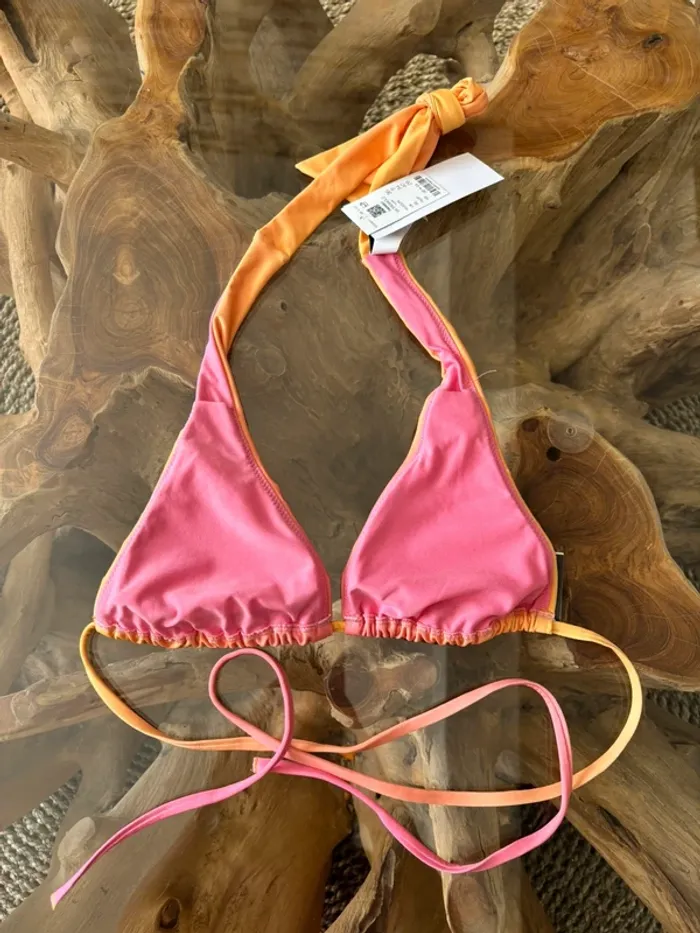 Haut de maillot de bain Etam dégradé orange rose - photo numéro 2