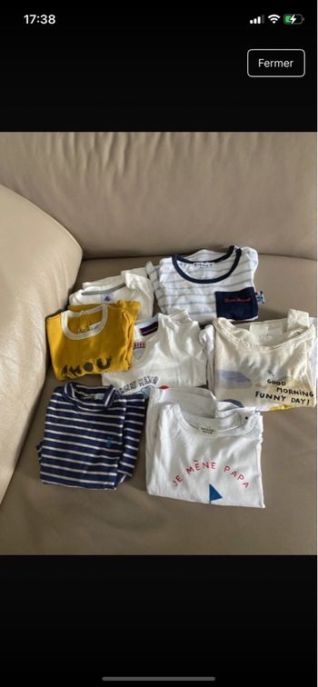 Lot 8 tee shirts ML 12 mois