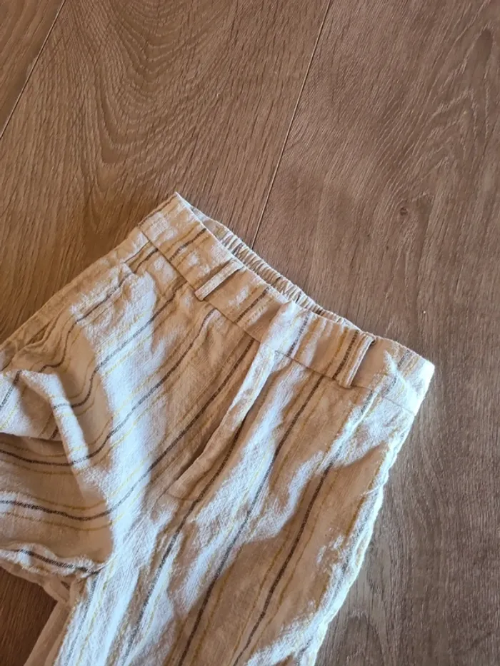 Pantalon rayé lin zara 9ans - photo numéro 3