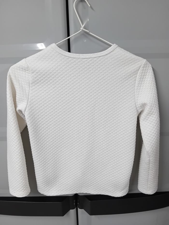 Cardigan zippé  blanc/argenté GEMO 10ans - photo numéro 4
