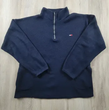 Polaire Tommy Hilfiger-Taille XXL – Made in USA – Bleu marine – ¼ zip épais