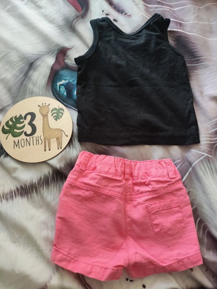 Ensemble d'été, t-shirt short, 3 mois - photo numéro 2