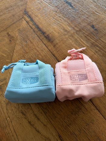 Lot 2 mini pochettes porte-monnaie Bagsmart rose et bleu