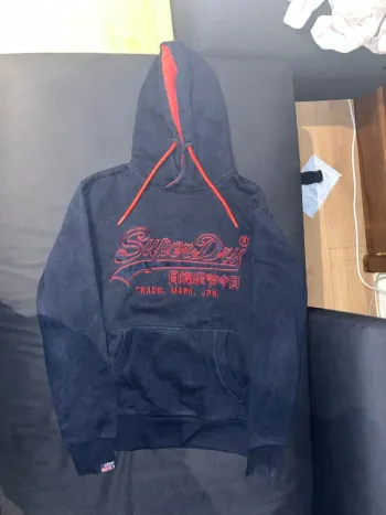 Pull à capuche, sweat-shirt superdry bleu foncé taille M