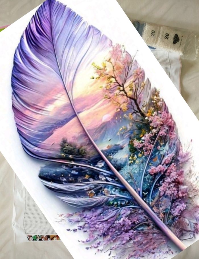 Diamond painting plume paysage #H100