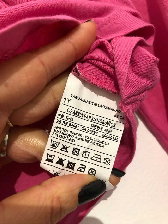 Teeshirt manches longues roses Benetton avec sequins - photo numéro 4