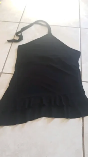Top noir à nouer 36 asymétrique