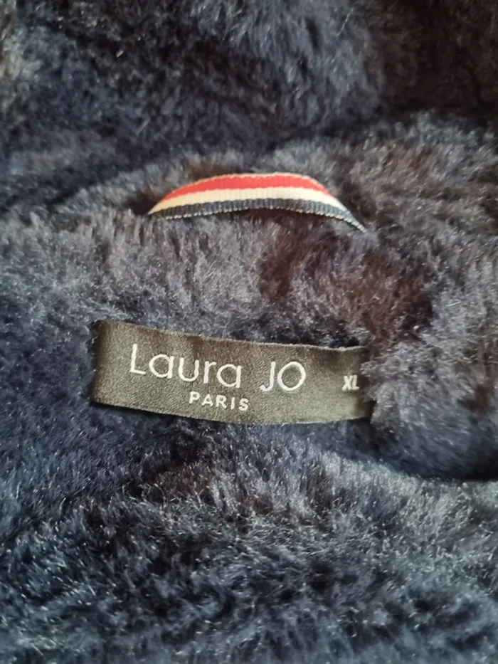 Manteau / Parka longue imperméable fourrée marine. Taille XL. Laura Jo. TBE - photo numéro 4