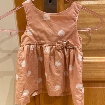 Robe saumon à pois blanc