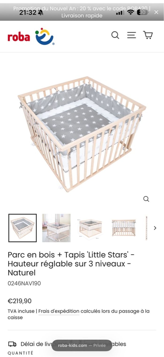 Parc en bois 1mx1m - photo numéro 2