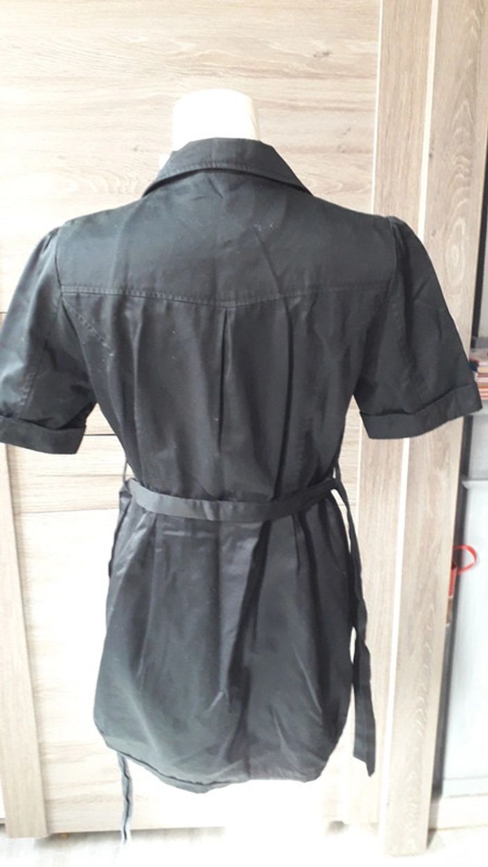 Manteau mi-long manches courtes noir - photo numéro 4