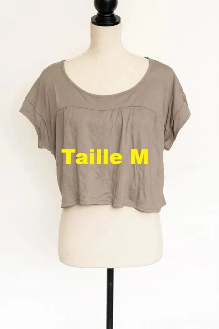 Tee shirt court manche courte beige Piazza Italia Taille M