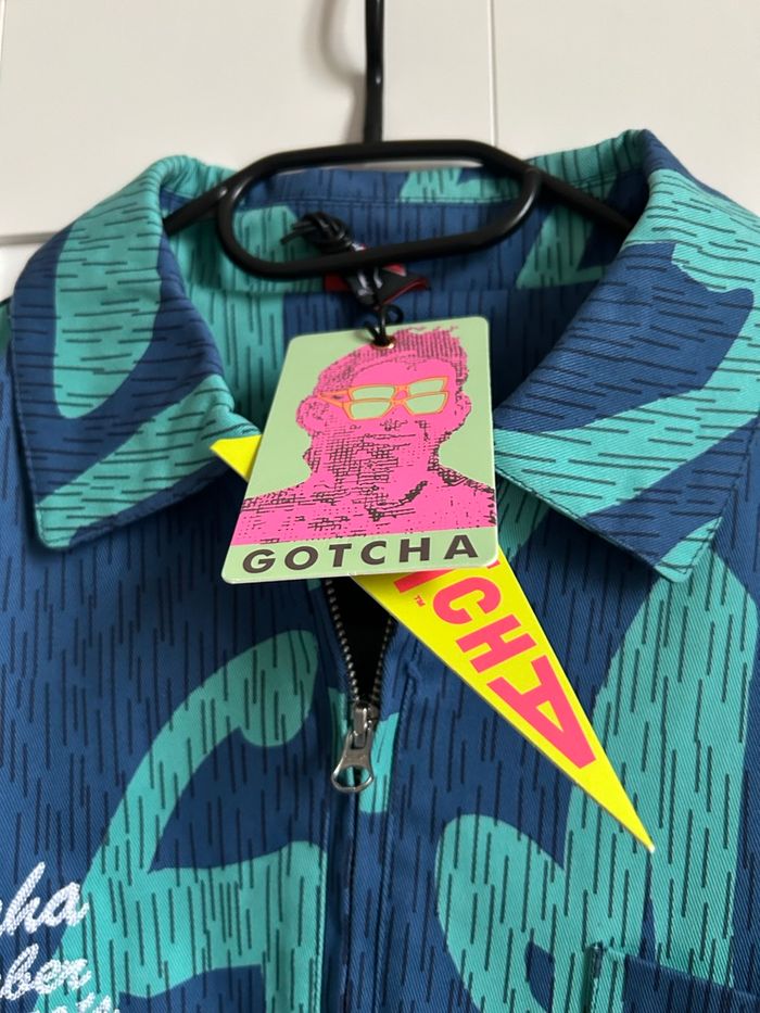 Veste zippée Gotcha Rain Camo Bleu & Menthe Neuve Homme Taille M - photo numéro 5