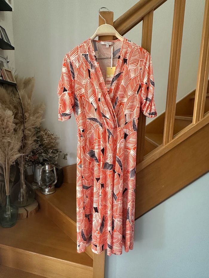 Robe imprimée la fée Maraboutee neuve avec étiquette orange imprimée géométrique - photo numéro 4