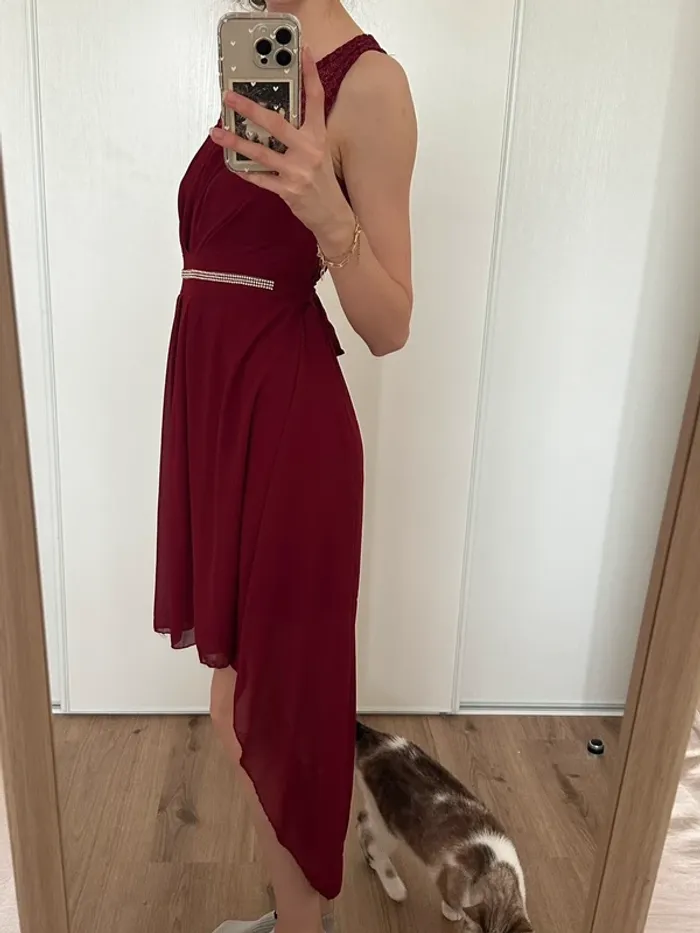 Robe asymétrique bordeaux - photo numéro 2