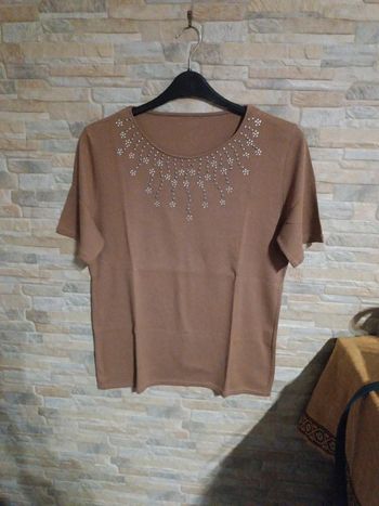 T-shirt marron à clous Cléonce 46