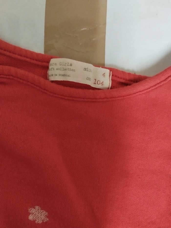 Pull rouge fleurie blanc 4ans - photo numéro 2