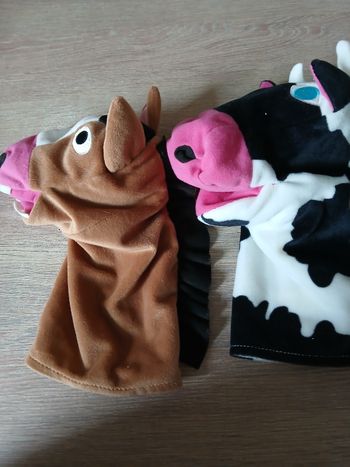 Gants marionnette vache et cheval