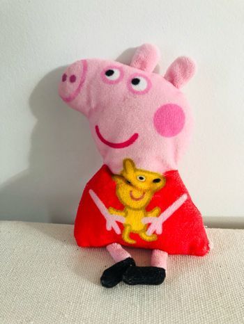 Porte monnaie peppa pig peluche rouge jaune