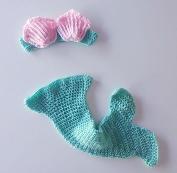 Vêtement bébé fille déguisement sirène shoting  photo  crochet  1 mois