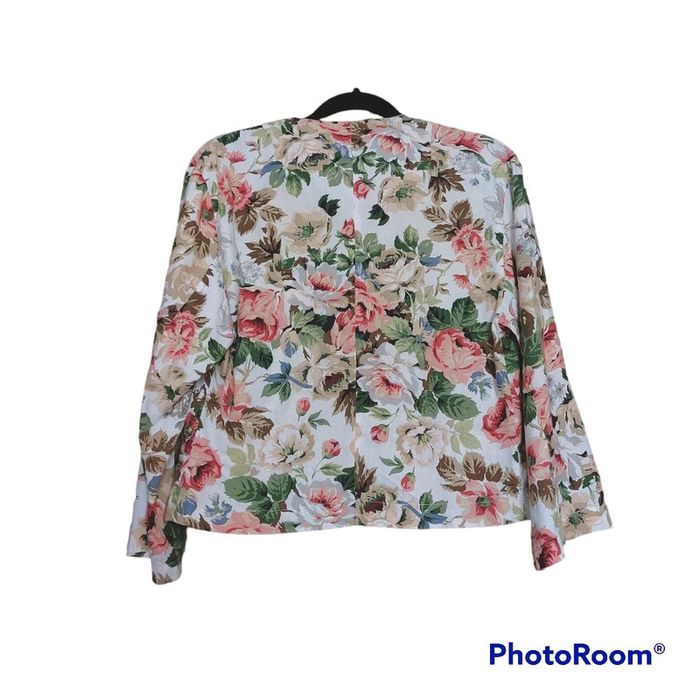 Petite chemise Vintage crème fleurie taille S - photo numéro 2