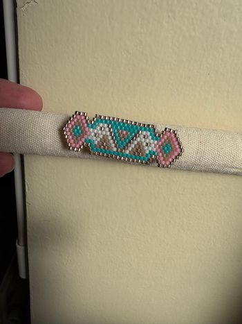 Broche géométrique aztèque Miyuki tissée 