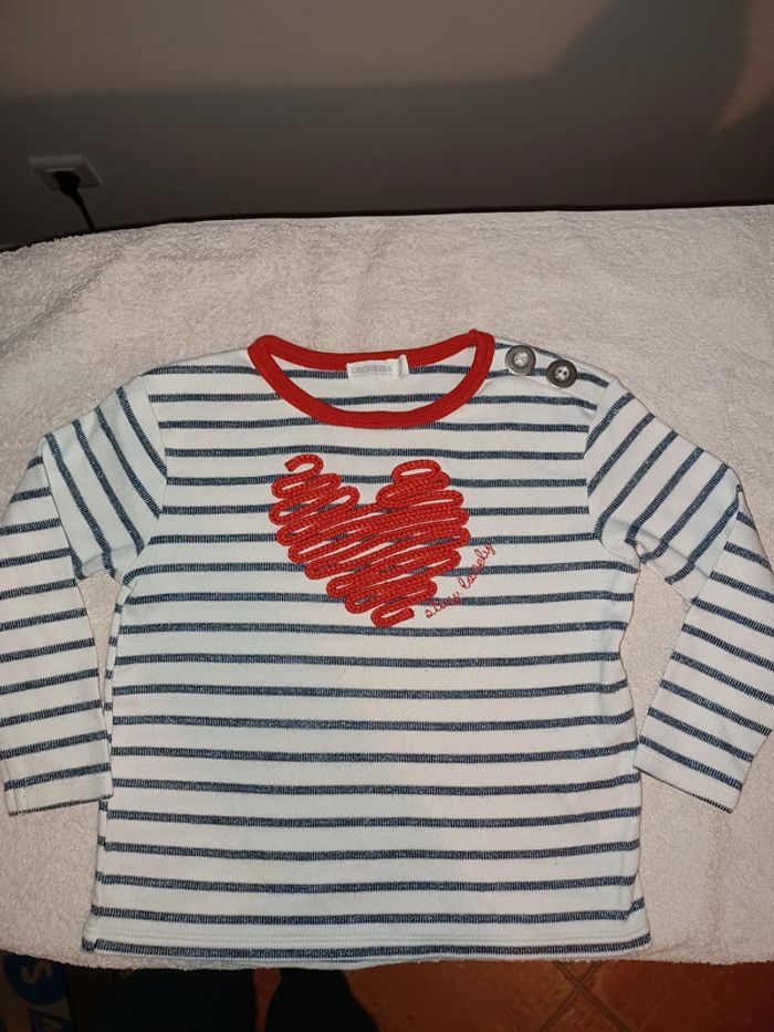 Pull blanc à rayures bleu avec lurex Orchestra 3 ans