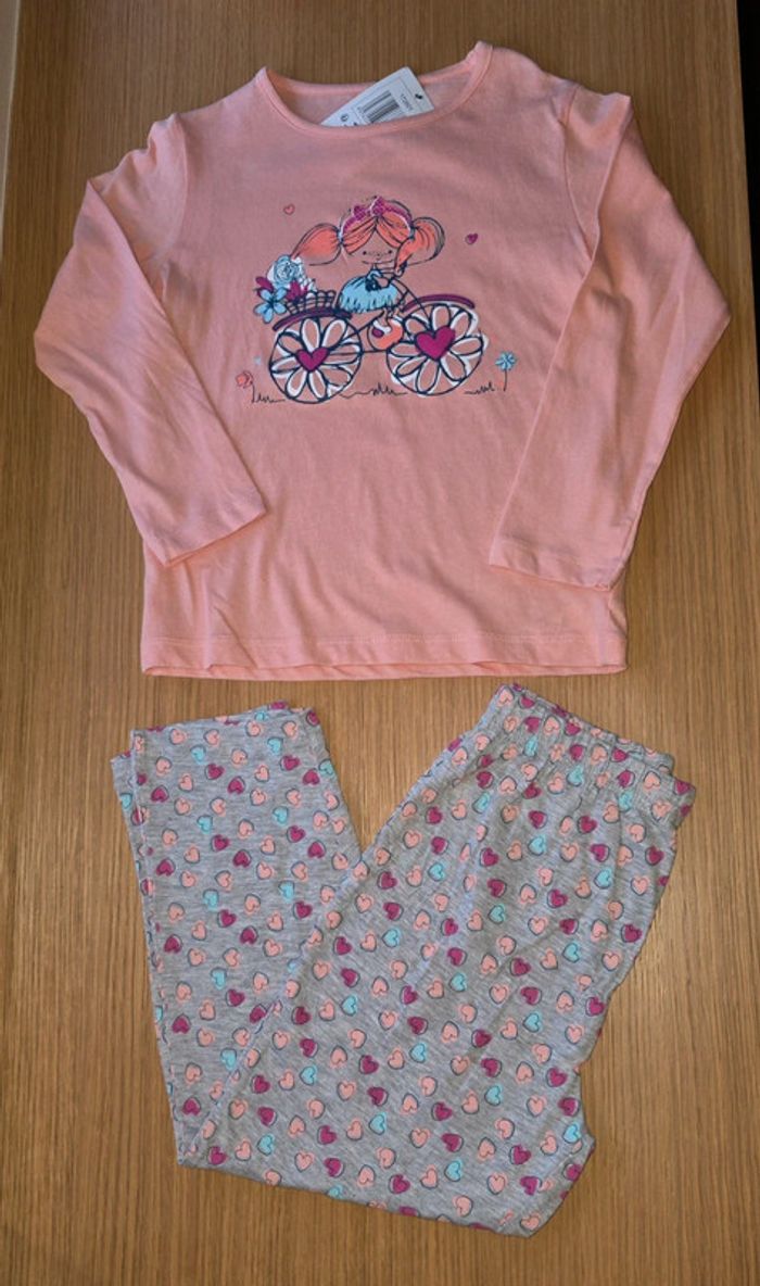 Pyjama coeurs vélo fille 5 ans Neuf
