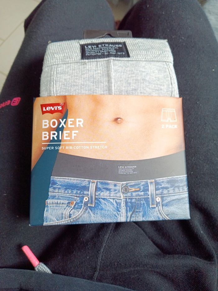 Boxers LEVIS en coton côtelé taille S coloris noir et gris