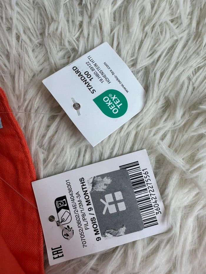 Salopette courte corail Obaibi taille 9 mois - photo numéro 4