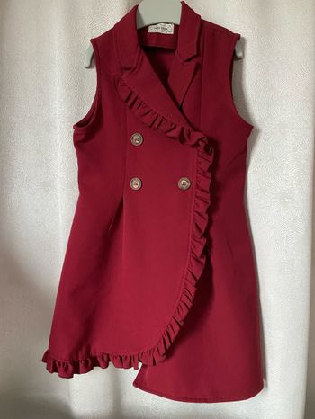 Jolie petite robe chasuble cache cœur 6-7 ans mini cool