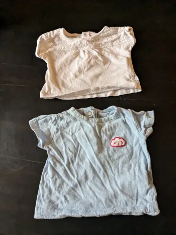 Lot 2 T-shirts 1mois