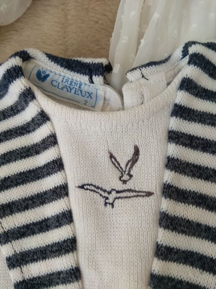 2 robes/  Clayeux marin et H&M voile vêtements fille 2 ans - photo numéro 4