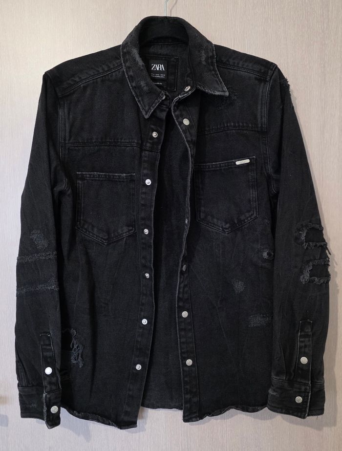 Veste en jean noir Zara S