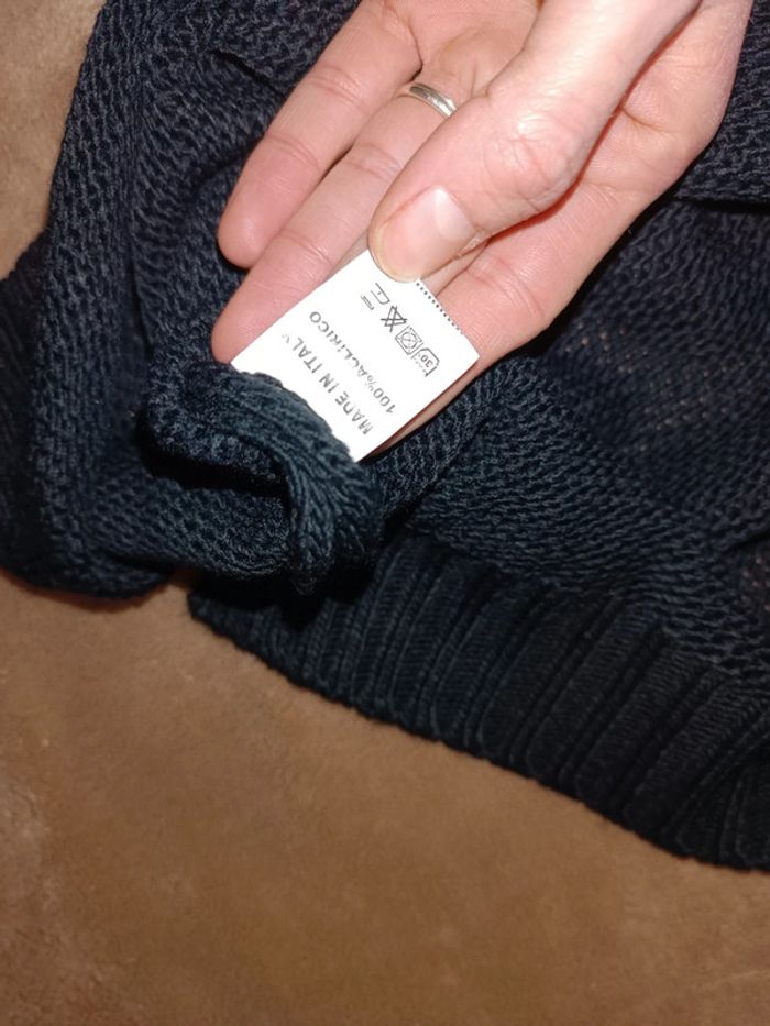 Robe tunique pull sans manches noir uni - photo numéro 6