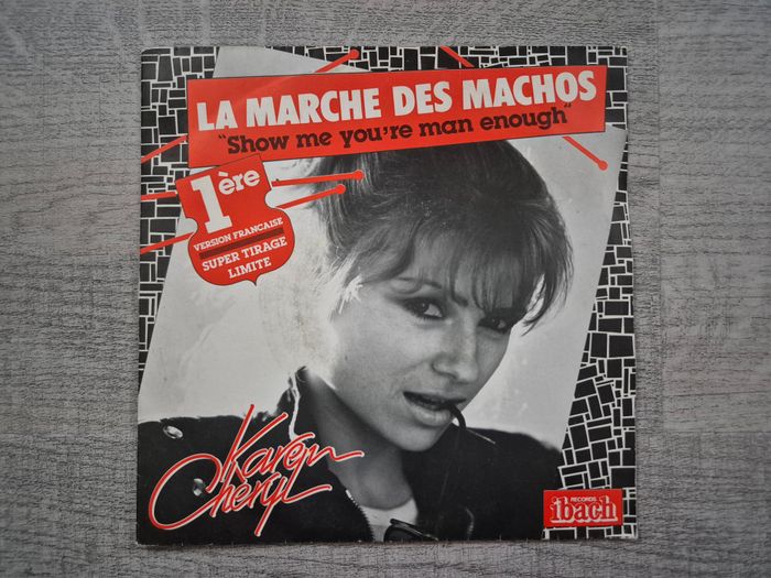 Disque vinyle 45 tours Karen Cheryl La marche des machos vintage