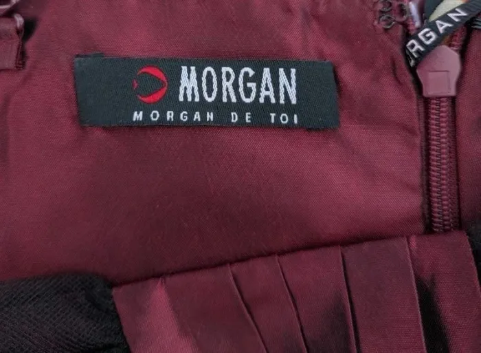 Robe satinée cocktail bordeaux - Morgan - taille 40 - photo numéro 4