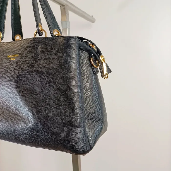 Sac noir Gallantry Paris porté main/fépaule zippé à anses rigides S039 - photo numéro 5
