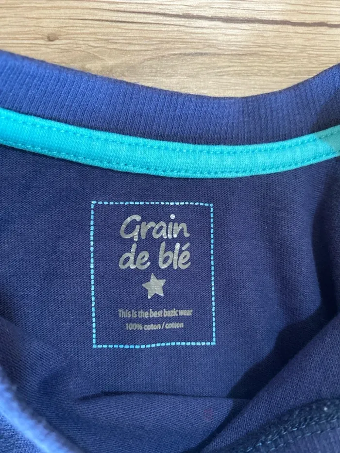 Tee-shirt manche longue épais hiver bleu marine garçon 18 mois Grain de blé - photo numéro 3