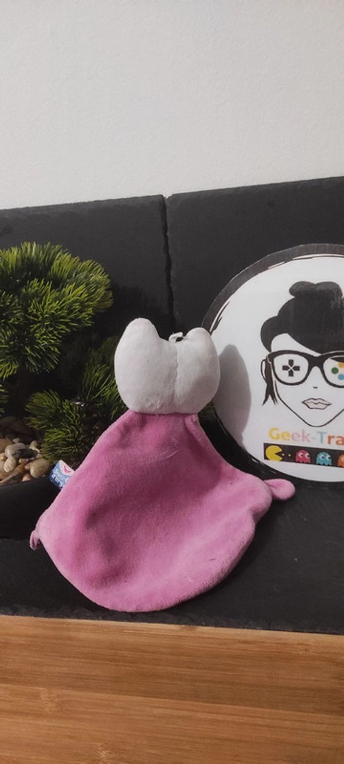 doudou chat sucre d'orge rose blanc coeurs etoiles pluie ronds croix plat Ours - photo numéro 2