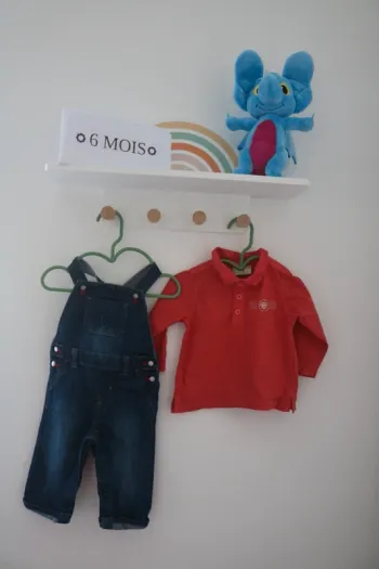 Ensemble haut DPAM et salopette Obaïbi 6 mois