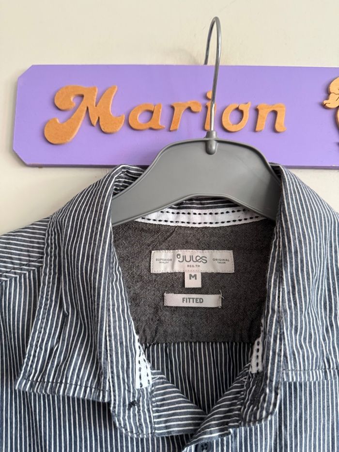Chemise à rayures grise et blanche, taille M, marque Jules - photo numéro 3