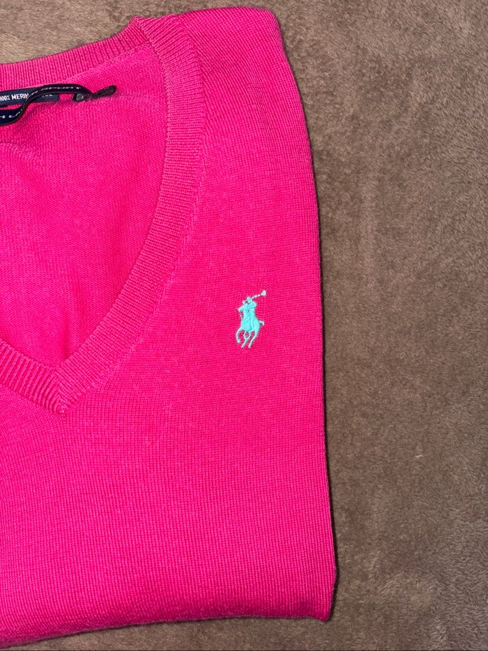 Pull rose Ralph Lauren sport femme taille L en bon état - photo numéro 3