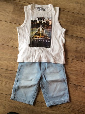 Débardeur (taché) et short (a réparer)