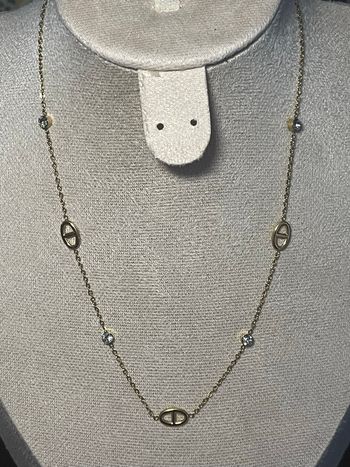Collier maille marine  en acier inoxydable de couleur dorée