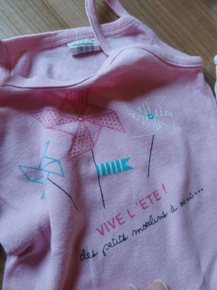 Lot de 3 bodies bretelles fille bébé rêve 12 mois très bon état - photo numéro 6