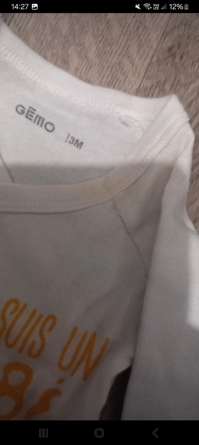 Bodie manche longue gemo 3 mois - photo numéro 2