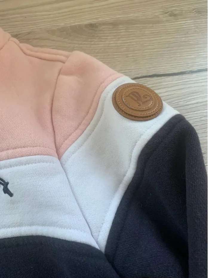 Gilet polaire Pénélope – Bleu marine, blanc & rose – Taille 6 ans - photo numéro 3